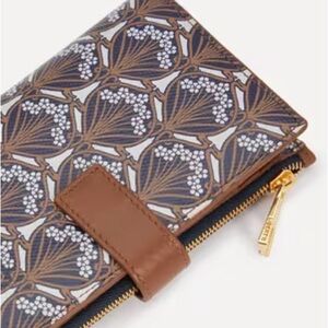 EUC Liberty of London Brown and Blue Patterned Wallet